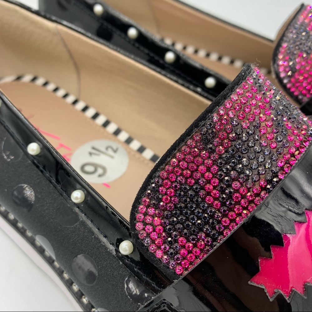 Betsey Johnson rhinestone jewel slip on platform shoes women’s Size 9 1/2 - Picture 8 of 11
